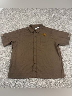 Vintage UPS Wearguard Uniform Shirt Mens XL Regular Brown short sleeve workwear
